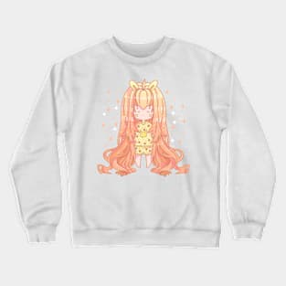 Sleepy Chibi Girl, Kawaii Design Crewneck Sweatshirt